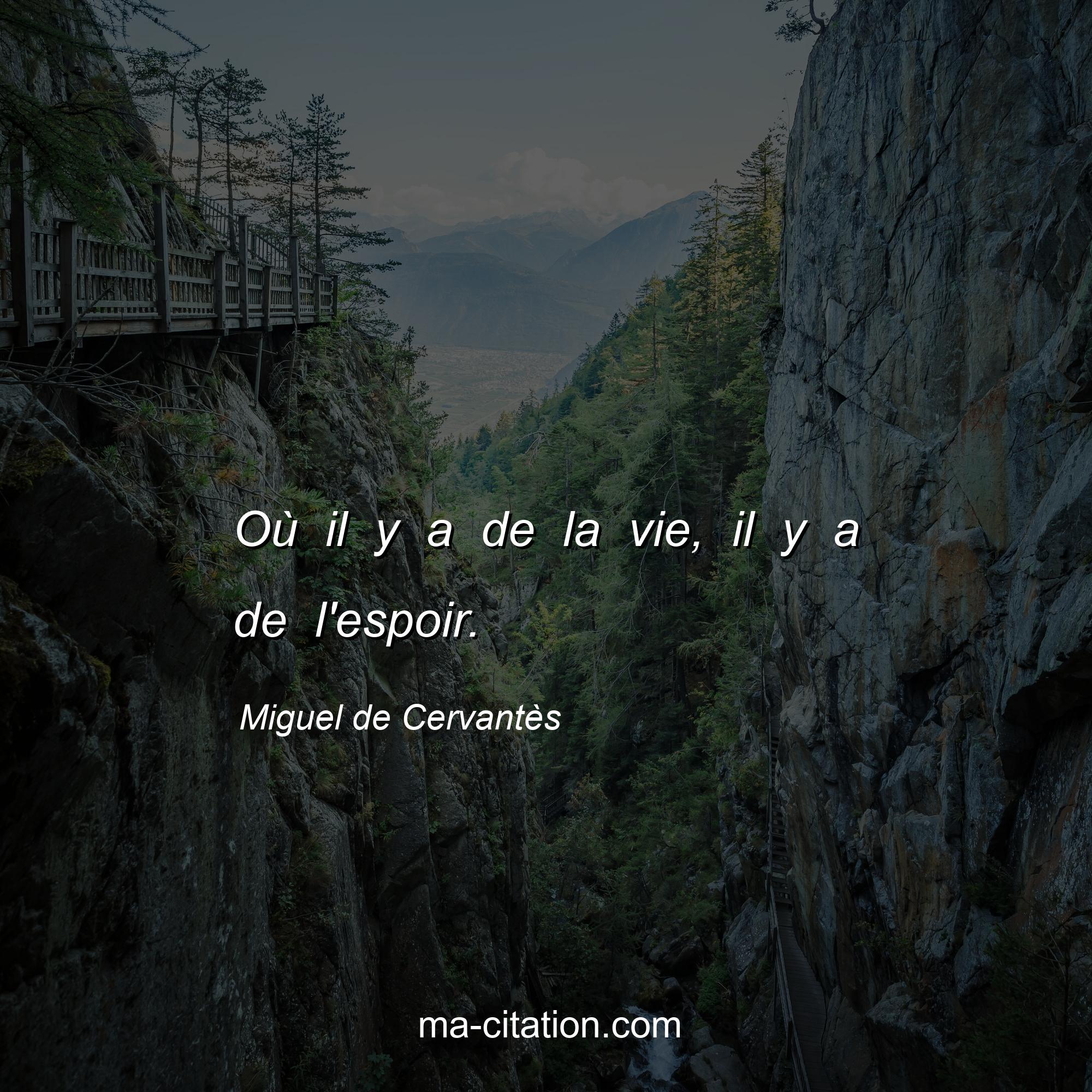 Miguel de Cervantès : Où il y a de la vie, il y a de l'espoir.