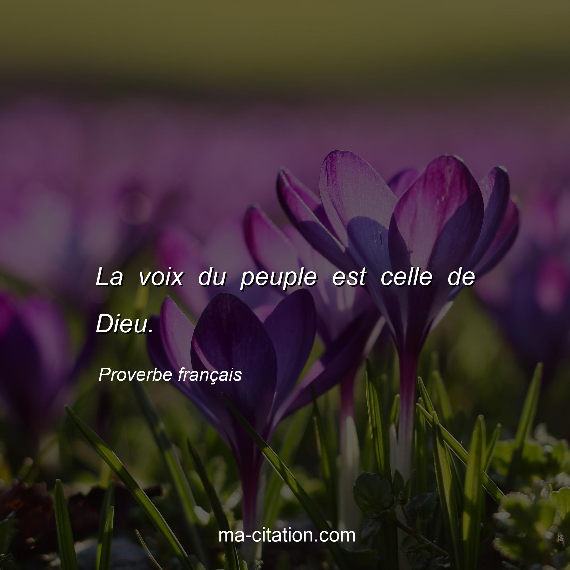 Proverbe français : La voix du peuple est celle de Dieu.
